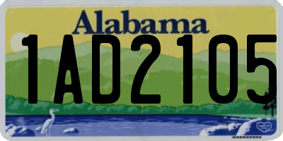 AL license plate 1AD2105