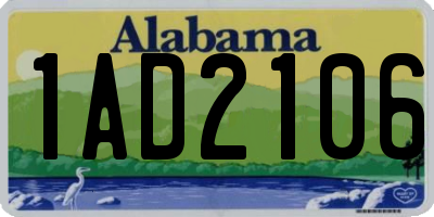 AL license plate 1AD2106
