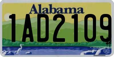 AL license plate 1AD2109