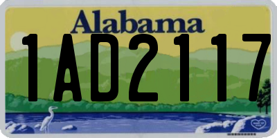 AL license plate 1AD2117