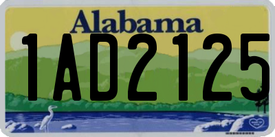 AL license plate 1AD2125