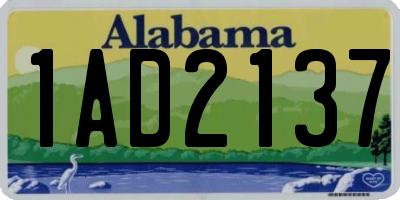 AL license plate 1AD2137