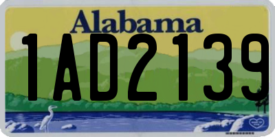 AL license plate 1AD2139