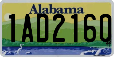 AL license plate 1AD2160