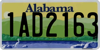 AL license plate 1AD2163