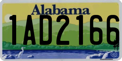 AL license plate 1AD2166