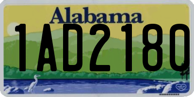 AL license plate 1AD2180