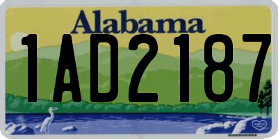 AL license plate 1AD2187