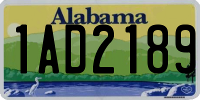 AL license plate 1AD2189