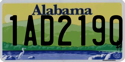 AL license plate 1AD2190