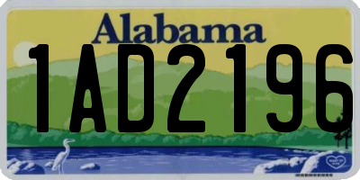 AL license plate 1AD2196