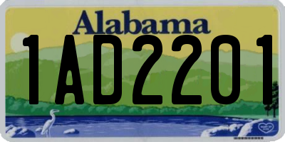 AL license plate 1AD2201