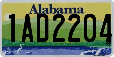 AL license plate 1AD2204