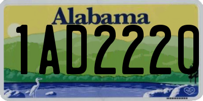 AL license plate 1AD2220