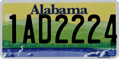 AL license plate 1AD2224