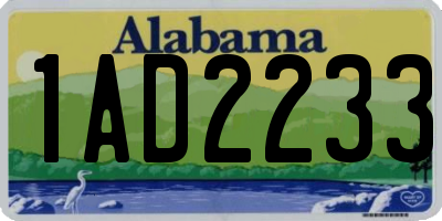 AL license plate 1AD2233