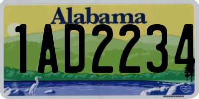 AL license plate 1AD2234