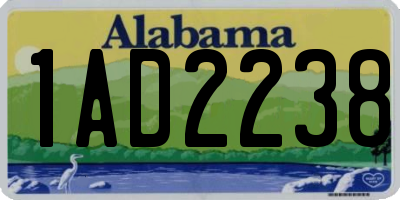 AL license plate 1AD2238