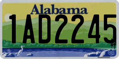 AL license plate 1AD2245