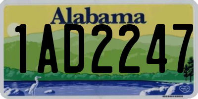 AL license plate 1AD2247
