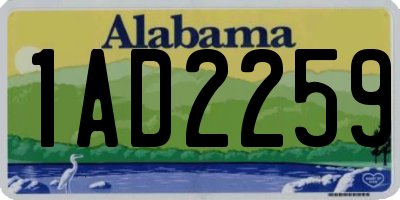 AL license plate 1AD2259