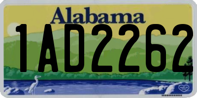 AL license plate 1AD2262