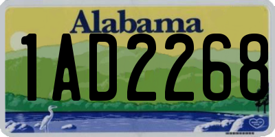 AL license plate 1AD2268