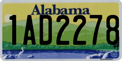 AL license plate 1AD2278