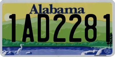 AL license plate 1AD2281