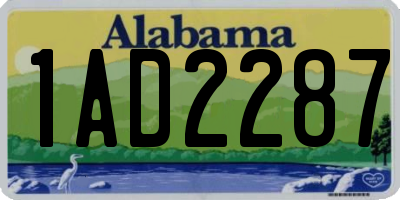AL license plate 1AD2287