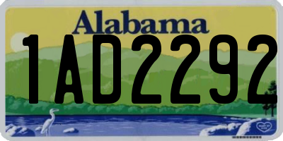 AL license plate 1AD2292
