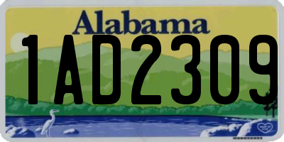 AL license plate 1AD2309