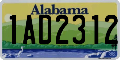 AL license plate 1AD2312