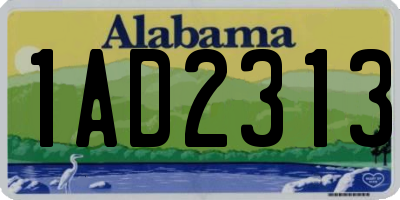 AL license plate 1AD2313