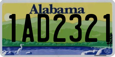 AL license plate 1AD2321