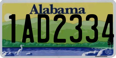 AL license plate 1AD2334