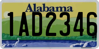 AL license plate 1AD2346