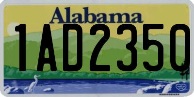 AL license plate 1AD2350