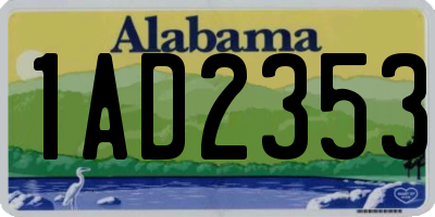AL license plate 1AD2353