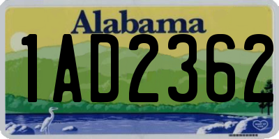 AL license plate 1AD2362