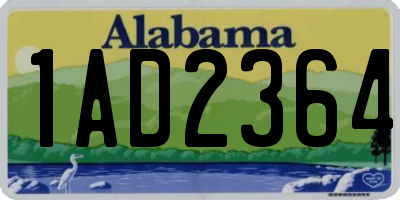 AL license plate 1AD2364