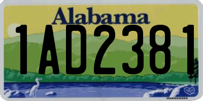 AL license plate 1AD2381