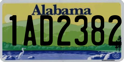 AL license plate 1AD2382