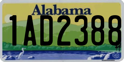 AL license plate 1AD2388