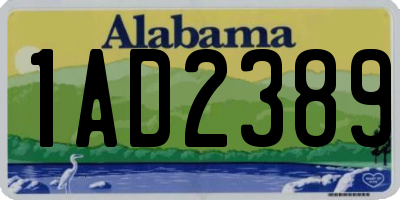 AL license plate 1AD2389