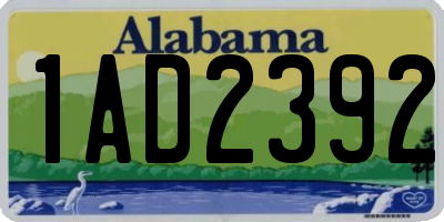 AL license plate 1AD2392