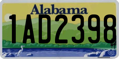 AL license plate 1AD2398