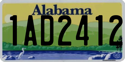 AL license plate 1AD2412