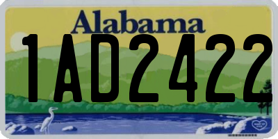 AL license plate 1AD2422