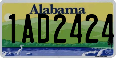 AL license plate 1AD2424